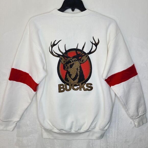 Vintage Bucks Flaunt Your Bucks Stripe Crewneck Sweater Size Large - Picture 1 of 10